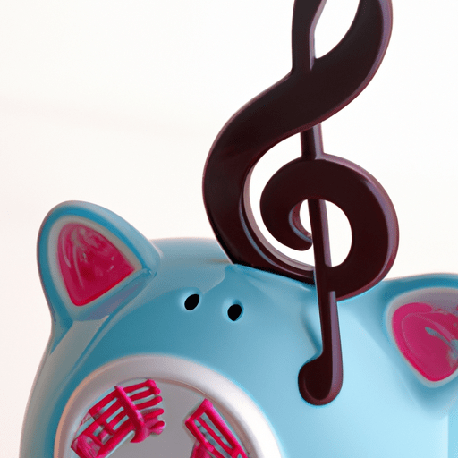 קופת חזירים עם תווים מוזיקליים, המסמלים את ההשקעה בחינוך לפיתוח קול